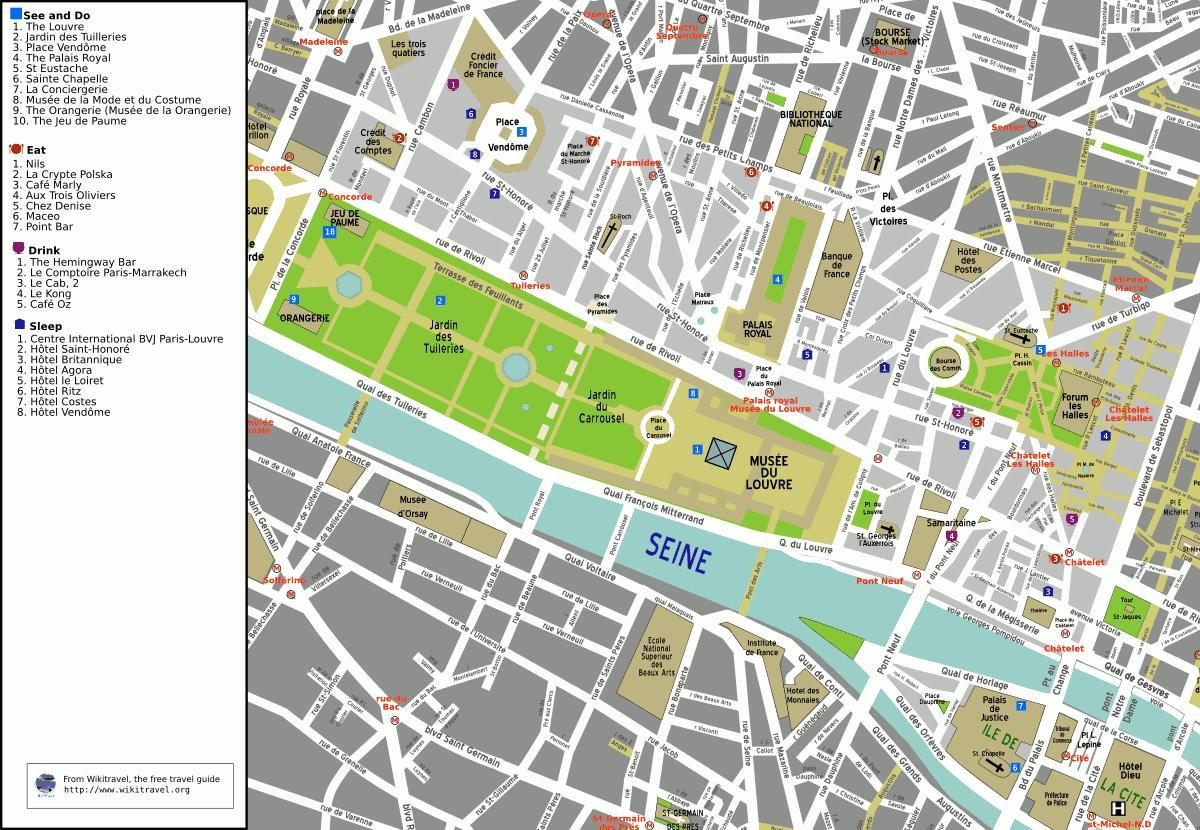 Harta e 1 arrondissement e Parisit