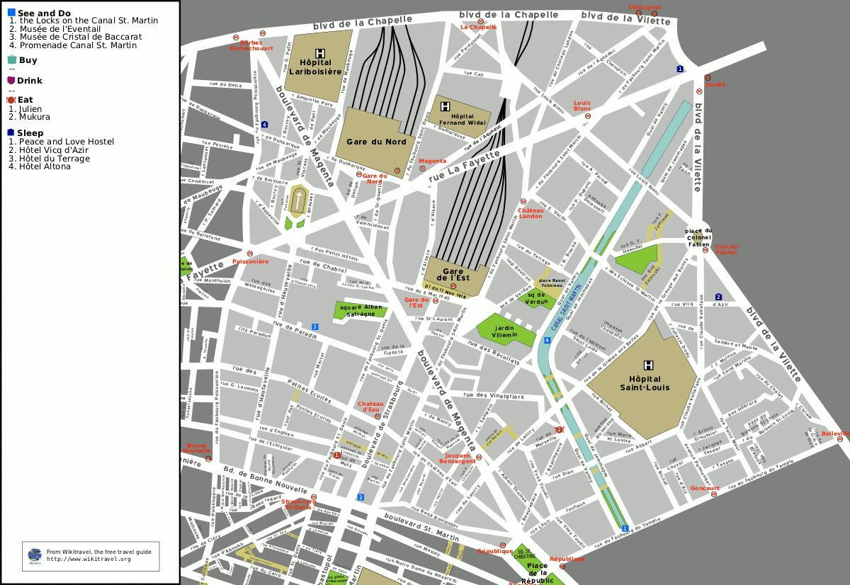 Harta e 10 arrondissement e Parisit
