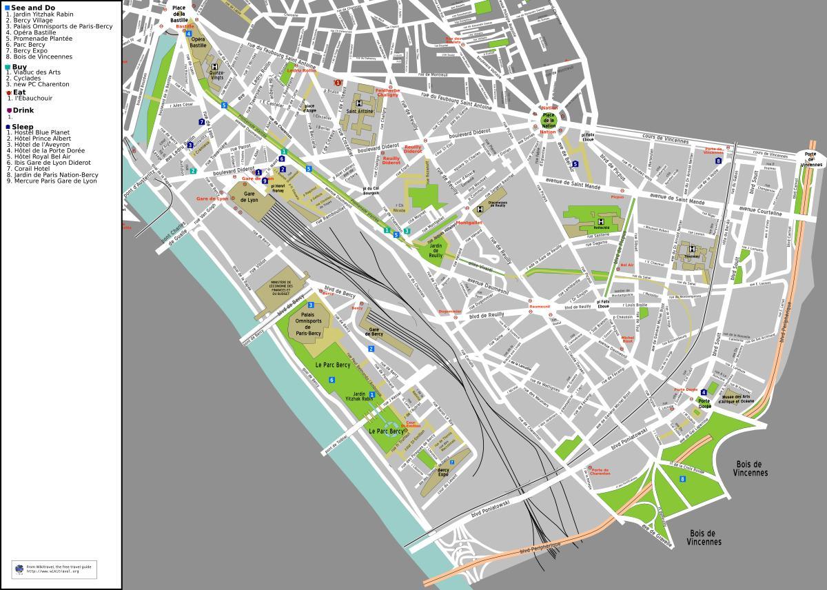 Harta e 12 arrondissement e Parisit