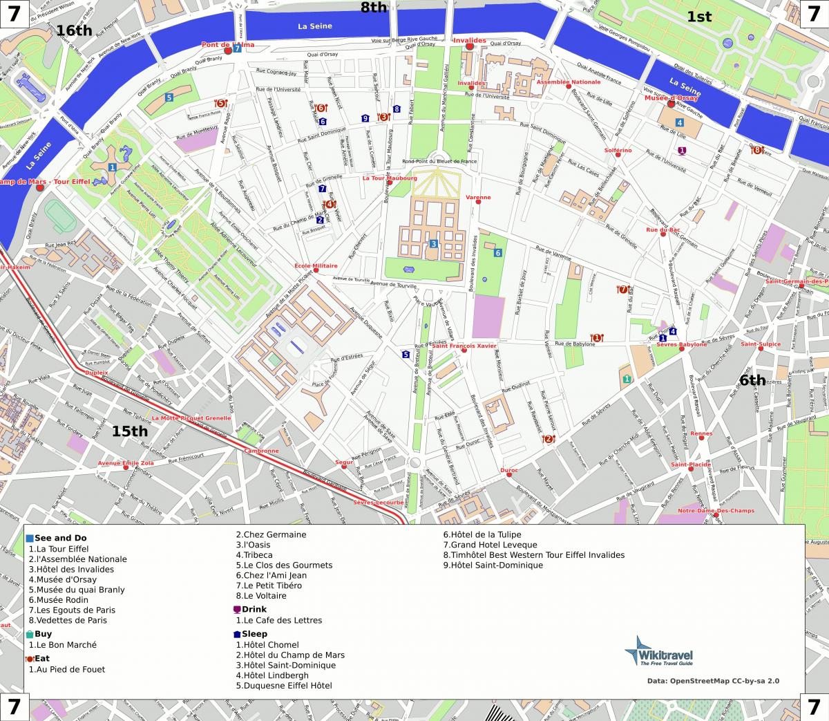 Harta e 7 arrondissement e Parisit