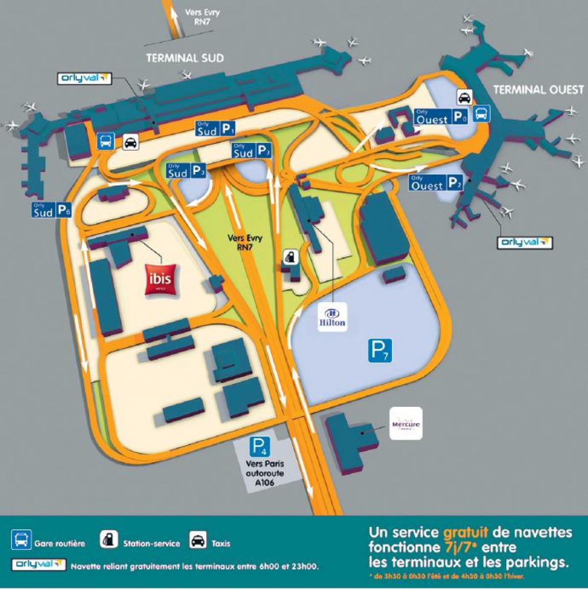 Harta e Orly aeroport