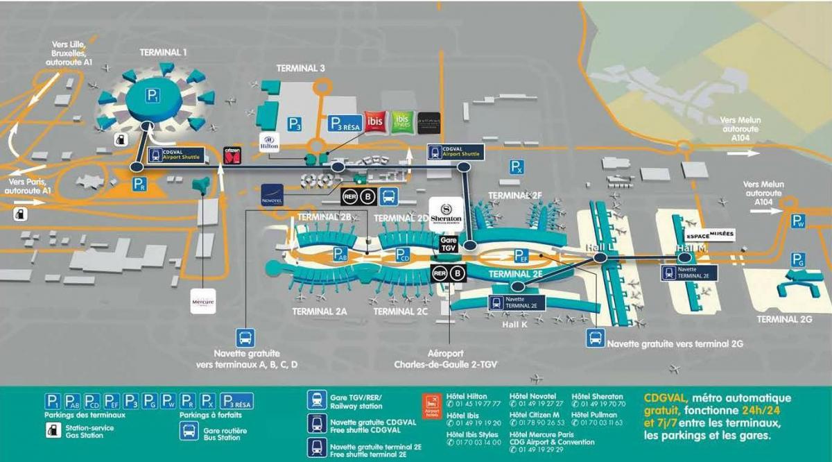 Harta e CDG aeroport