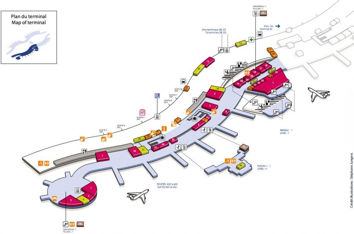 Harta e CDG airport terminal 2A