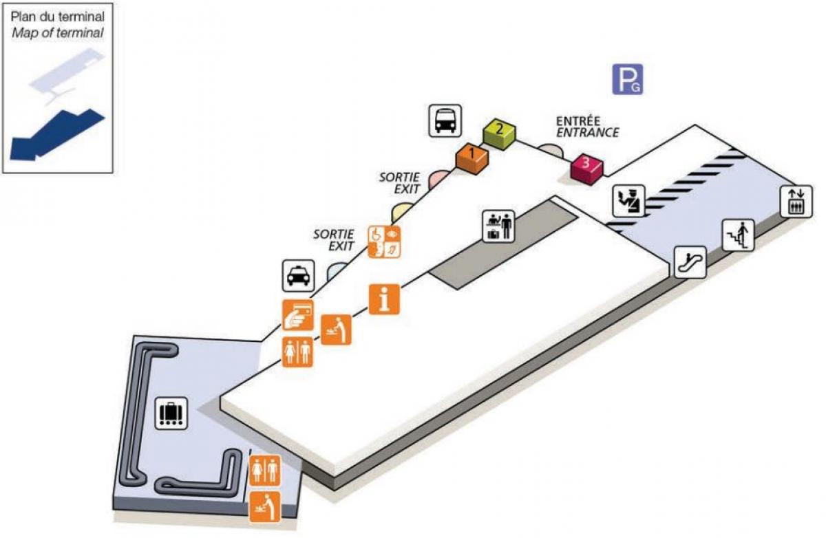 Harta e CDG airport terminal 2G