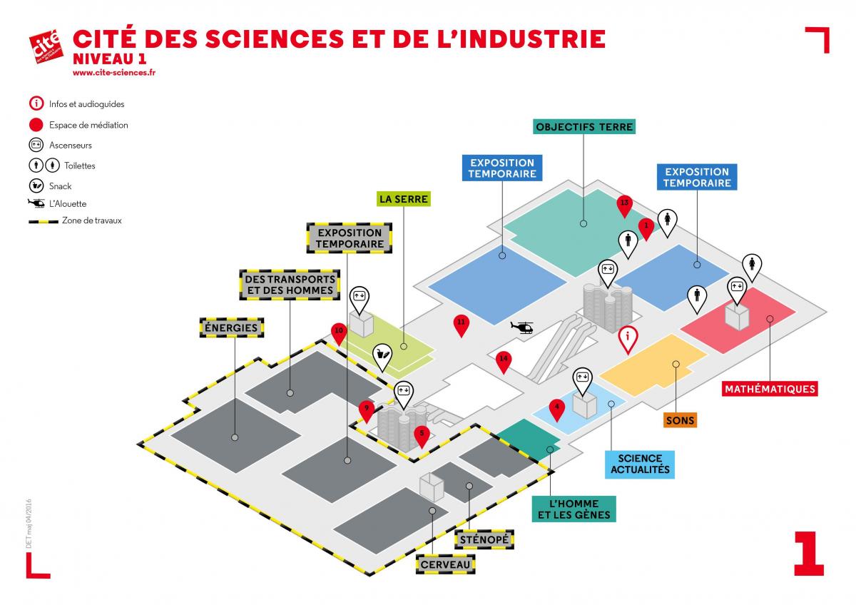 Harta e Cité des Sciences et de l'Industrie Niveli 1