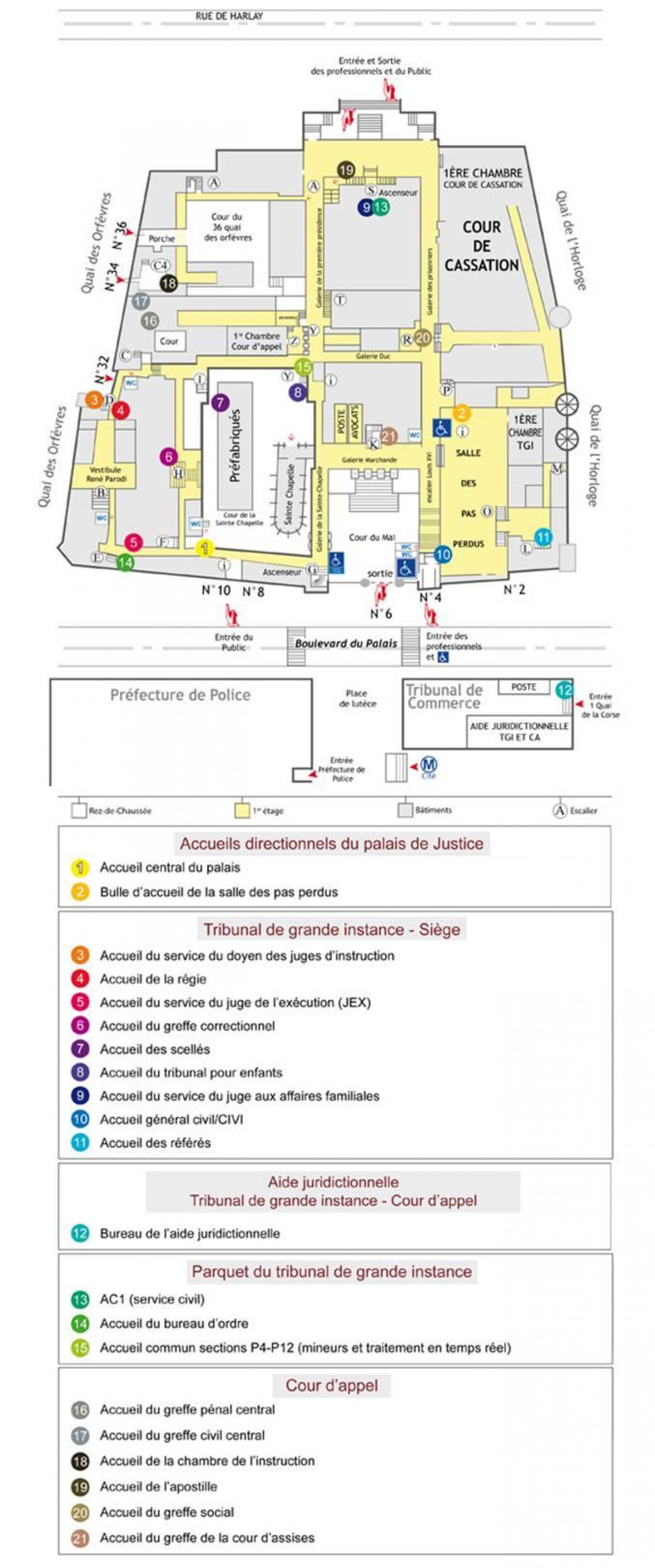 Harta e Palais de Drejtësisë Paris
