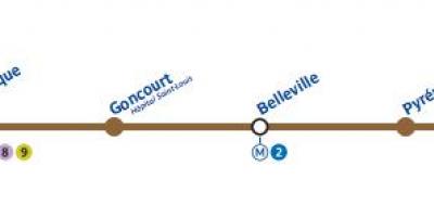 Harta e Parisit metro linjë 11