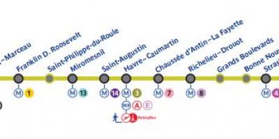 Harta e Parisit metro linjë 9