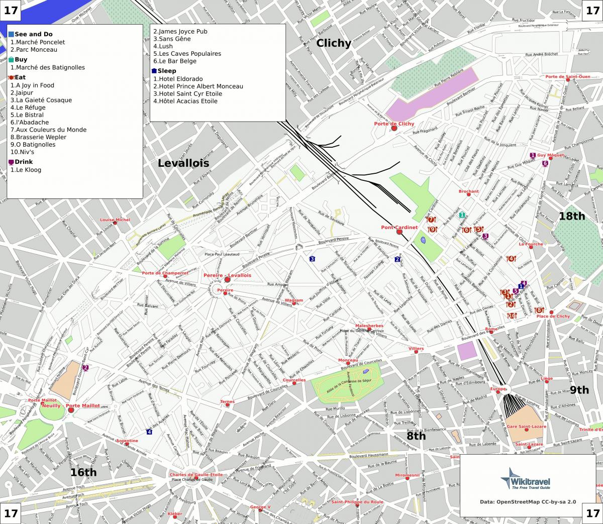 Harta e 17 arrondissement e Parisit