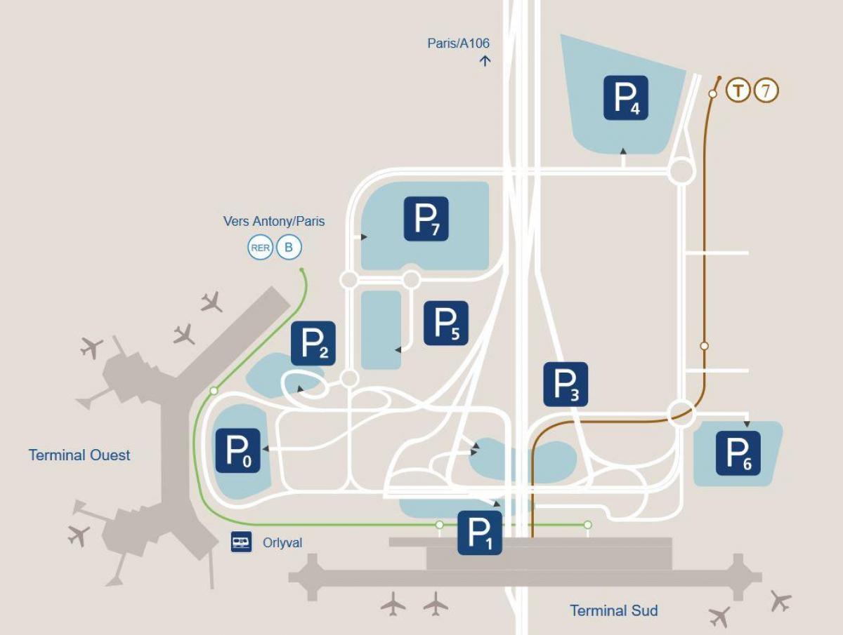 Harta e Orly aeroportin e parkimit