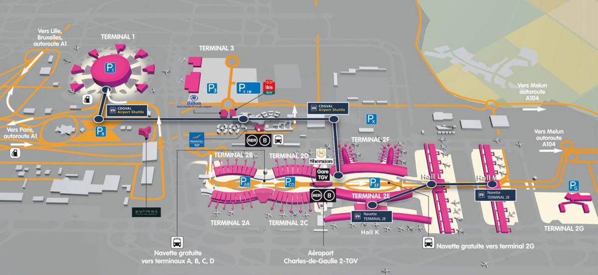 Harta e Roissy aeroport