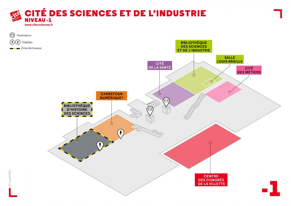 Harta e Cité des Sciences et de l'Industrie Nivel -1