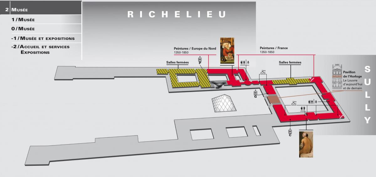 Harta e Muzeut të Luvrit Niveli 2