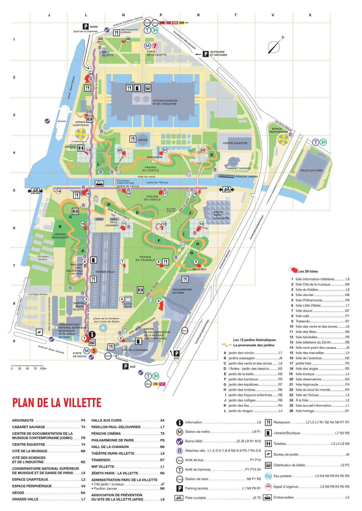 Harta e Parc de la Villette