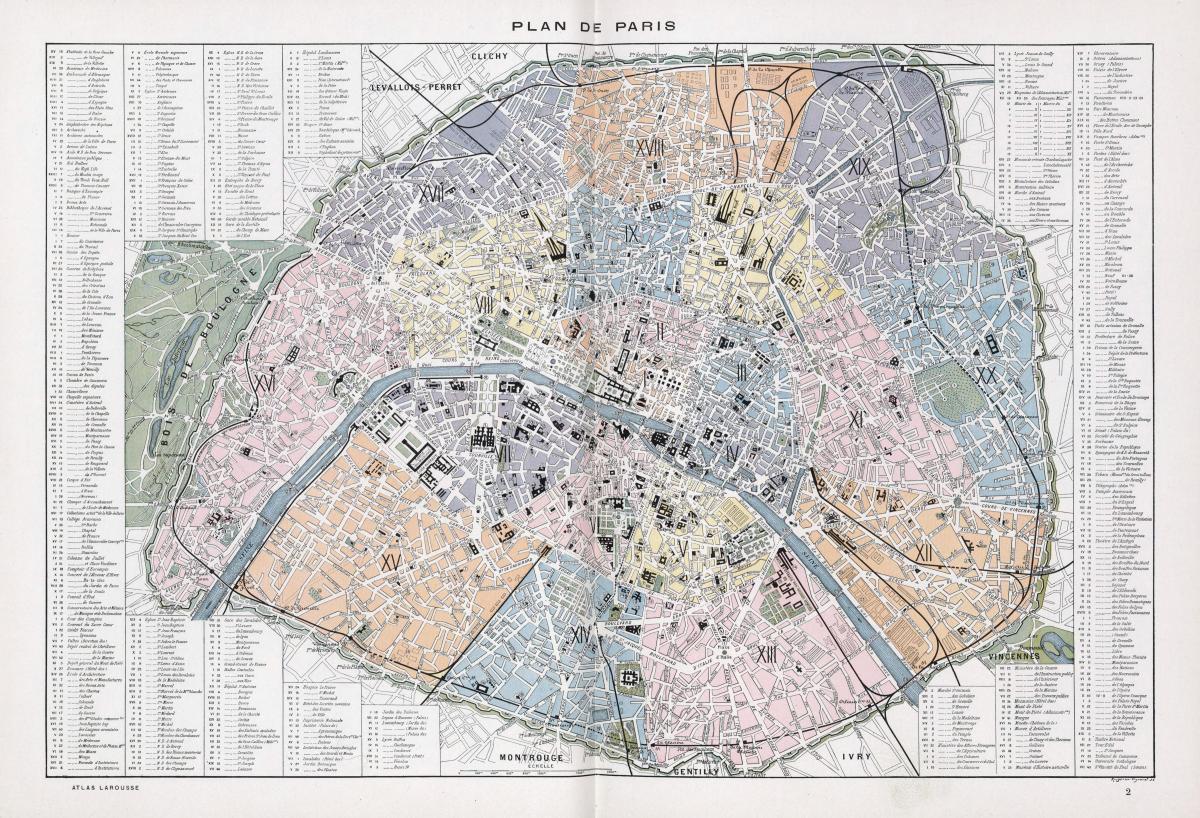 Harta e Paris në vitin 1900