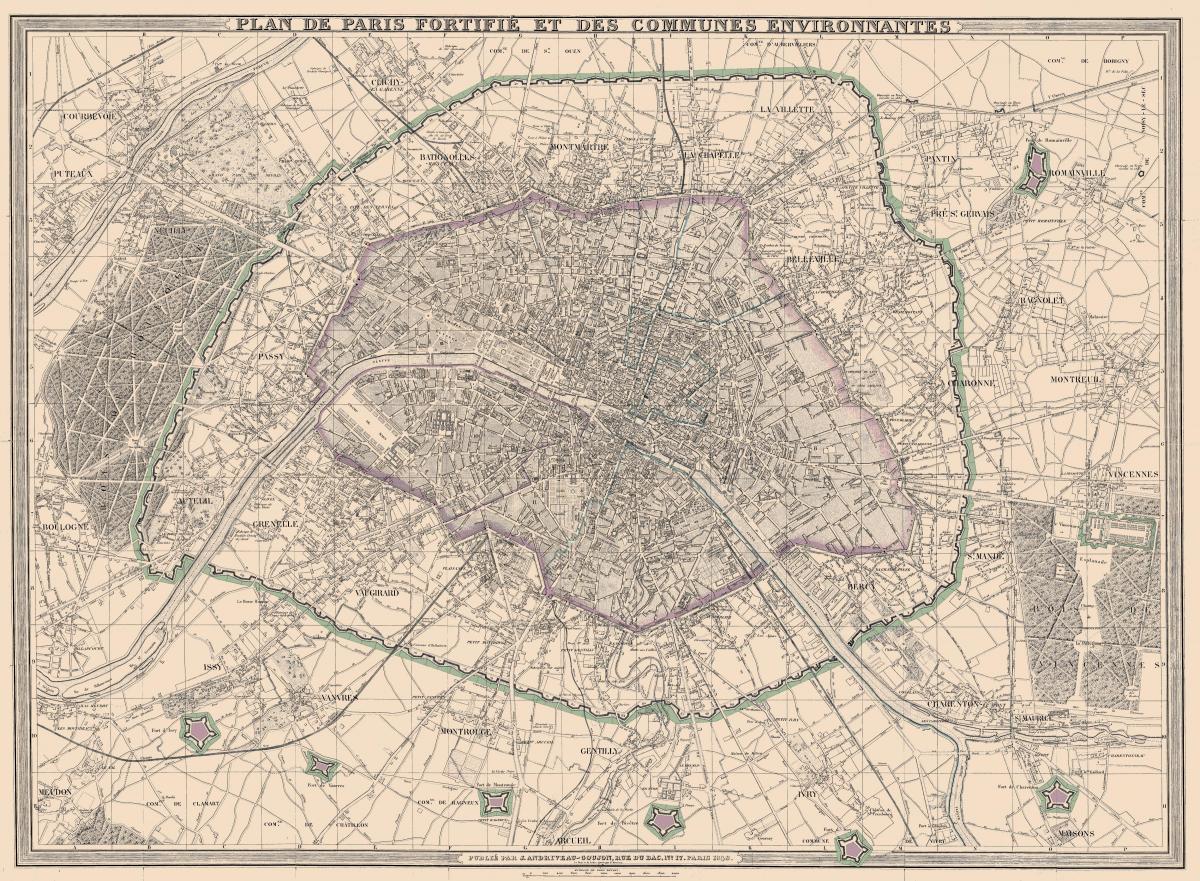 Harta e Parisit e vitit 1850