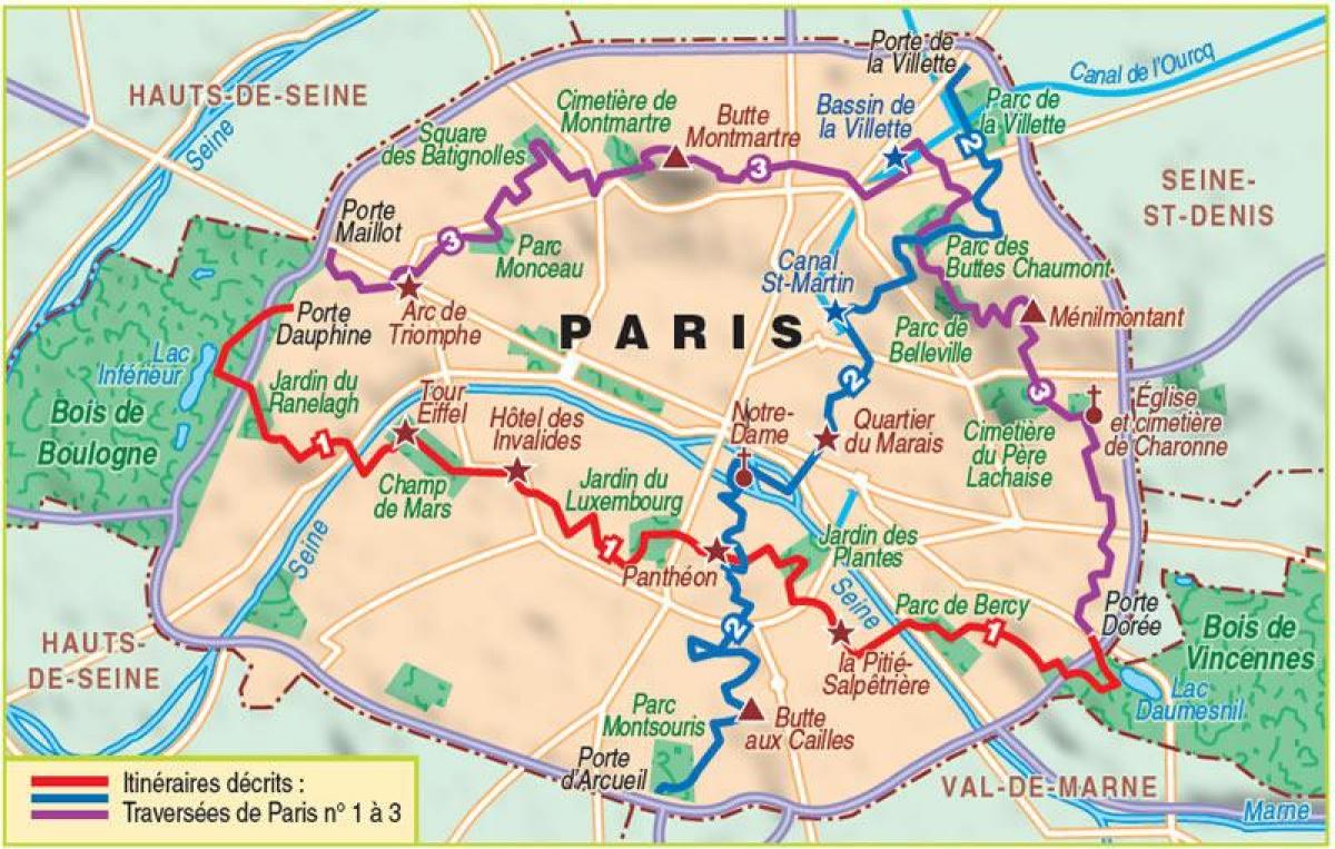 Harta e Parisit, shëtitje
