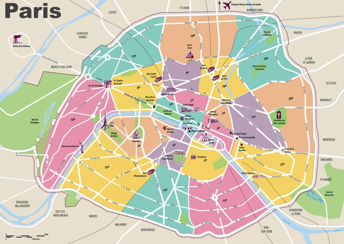 Harta e Parisit atraksionet