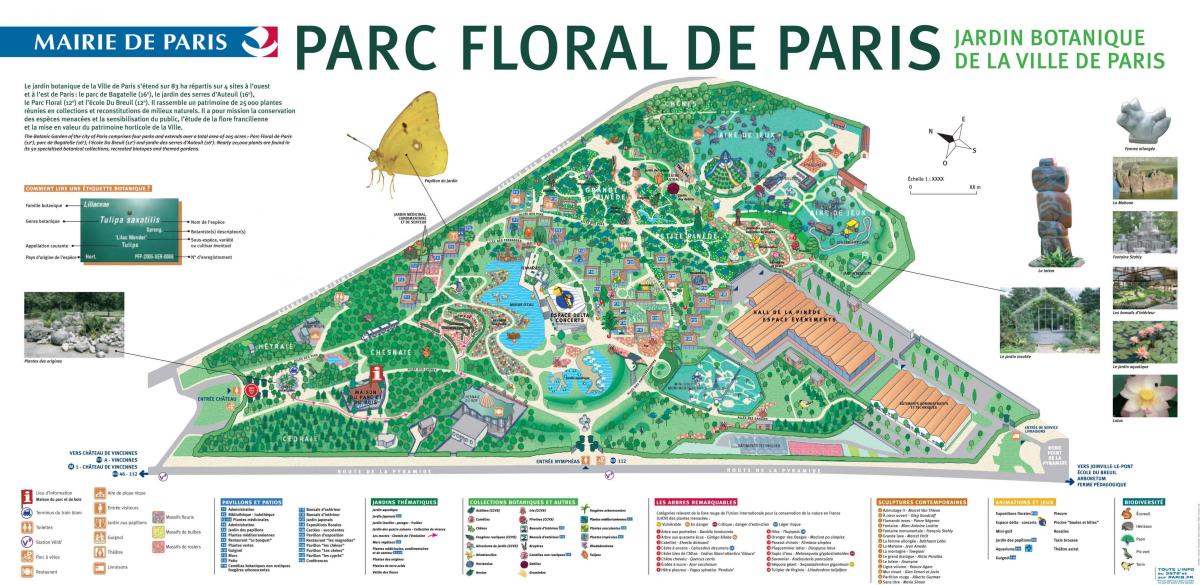 Harta e Parc lules de Paris