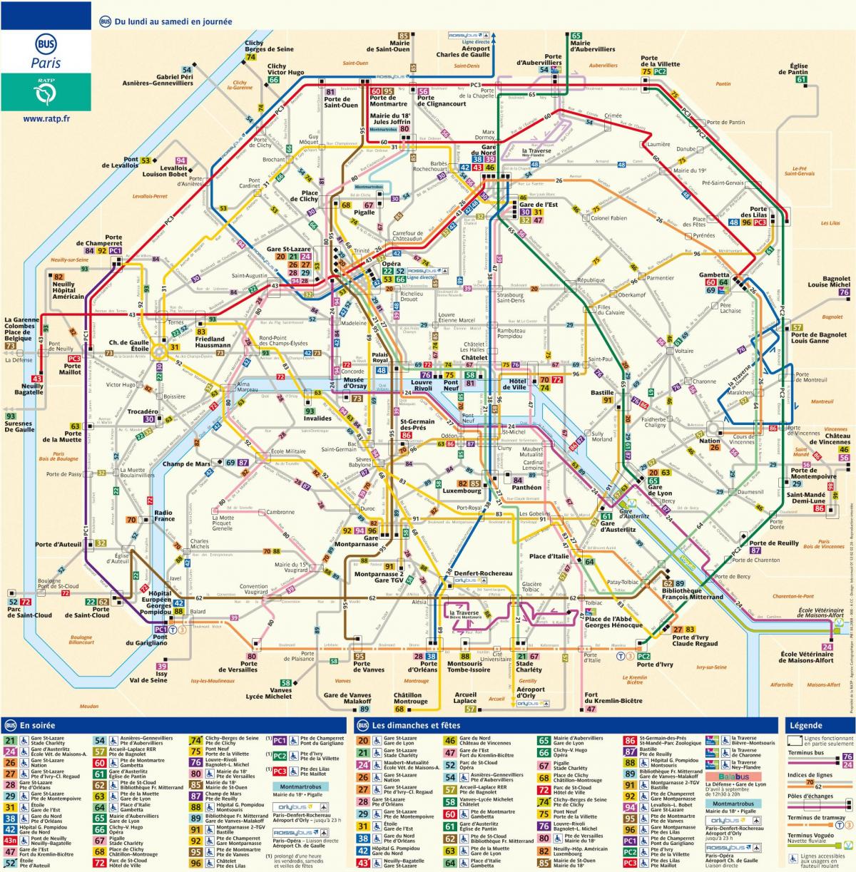 Harta e RATP autobus