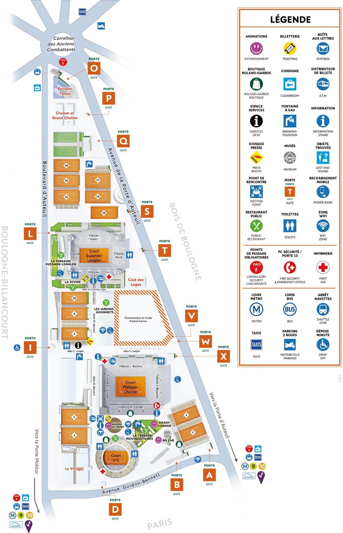 Harta e Roland Garros