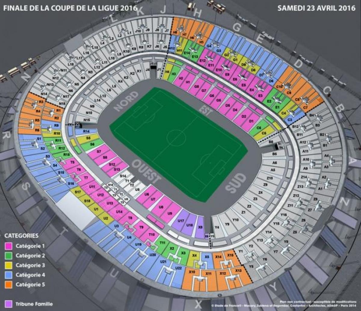 Harta e Stade de France Futboll