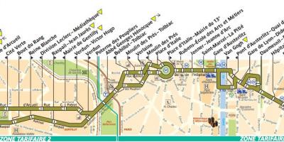 Harta e autobusit Paris linjë 57