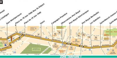 Harta e autobusit Paris linjë 91