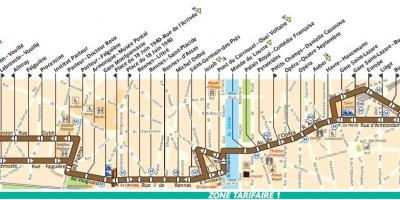 Harta e autobusit Paris linjë 95