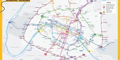 Harta e Parisit udhëtim biçikletë